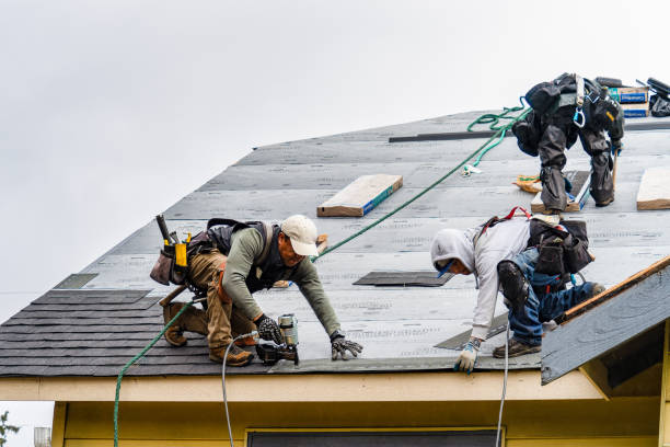 Professional Gutter Installation technician working in Henning, MN